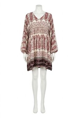 NEW VELZERA paisley v-neck mini dress in pink
